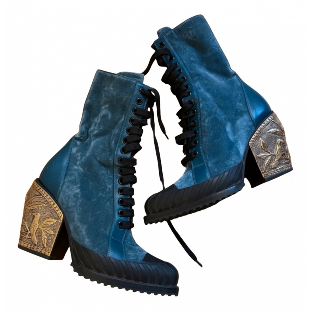 ISO: Blue Velvet Baroque Chloe Rylee Boots